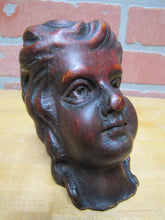 Load image into Gallery viewer, HEAD Antique Wooden Carved Figural Decorative Arts Salvage Part Hardware