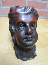 Load image into Gallery viewer, HEAD Antique Wooden Carved Figural Decorative Arts Salvage Part Hardware