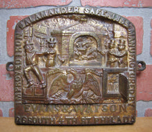 Load image into Gallery viewer, SALAMANDER SAFE EVANS & WATSON PHILADELPHIA Ornate Antique Bronze Sign Plaque