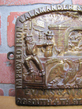 Load image into Gallery viewer, SALAMANDER SAFE EVANS & WATSON PHILADELPHIA Ornate Antique Bronze Sign Plaque
