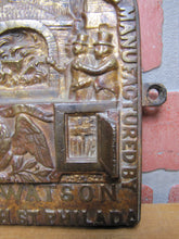 Load image into Gallery viewer, SALAMANDER SAFE EVANS & WATSON PHILADELPHIA Ornate Antique Bronze Sign Plaque