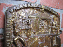 Load image into Gallery viewer, SALAMANDER SAFE EVANS & WATSON PHILADELPHIA Ornate Antique Bronze Sign Plaque