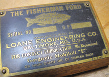 Load image into Gallery viewer, FISHERMAN FORD LOANE ENGINEERING BALTIMORE MD GARGOYLE MOBILOIL Old Sign Plaque