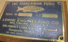 Load image into Gallery viewer, FISHERMAN FORD LOANE ENGINEERING BALTIMORE MD GARGOYLE MOBILOIL Old Sign Plaque