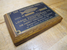 Load image into Gallery viewer, FISHERMAN FORD LOANE ENGINEERING BALTIMORE MD GARGOYLE MOBILOIL Old Sign Plaque