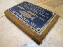 Load image into Gallery viewer, FISHERMAN FORD LOANE ENGINEERING BALTIMORE MD GARGOYLE MOBILOIL Old Sign Plaque
