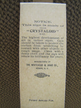 Load image into Gallery viewer, BRONCHO BUSTER BRACE OHIO SUSPENDER Co Antique Advertising Sign Whitehead & Hoag