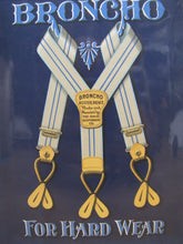 Load image into Gallery viewer, BRONCHO BUSTER BRACE OHIO SUSPENDER Co Antique Advertising Sign Whitehead & Hoag