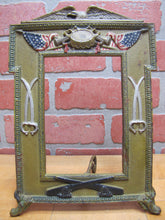 Load image into Gallery viewer, EAGLE FLAGS CANNONS DRUM HORNS SWORDS MILITARY Antique Decorative Arts Frame USA