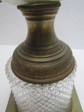 Load image into Gallery viewer, Antique Decorative Arts Vase Swan Handles Bronze Brass Crystal Glass Ornate