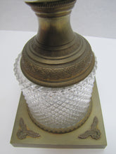 Load image into Gallery viewer, Antique Decorative Arts Vase Swan Handles Bronze Brass Crystal Glass Ornate