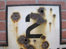 Load image into Gallery viewer, 2 TRACKS Original Old Train Station Railroad Porcelain Sign RR Black & White