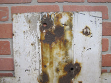 Load image into Gallery viewer, 2 TRACKS Original Old Train Station Railroad Porcelain Sign RR Black & White