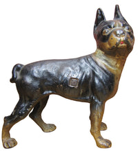 Load image into Gallery viewer, BOSTON TERRIER BULLDOG DOG Antique Cast Iron Doorstop Old Paint Unusual Version