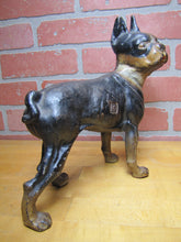 Load image into Gallery viewer, BOSTON TERRIER BULLDOG DOG Antique Cast Iron Doorstop Old Paint Unusual Version