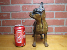 Load image into Gallery viewer, BOSTON TERRIER BULLDOG DOG Antique Cast Iron Doorstop Old Paint Unusual Version