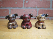 Load image into Gallery viewer, 3 Antique Cast Iron Fido Dog Paperweights Small Decorative Desk Shelf Art Statue