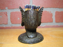 Load image into Gallery viewer, SPREAD WINGED OWL Antique Decorative Arts Cast Metal Match Holder Safe Vesta