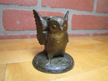 Load image into Gallery viewer, SPREAD WINGED OWL Antique Decorative Arts Cast Metal Match Holder Safe Vesta