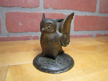 Load image into Gallery viewer, SPREAD WINGED OWL Antique Decorative Arts Cast Metal Match Holder Safe Vesta