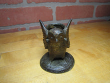 Load image into Gallery viewer, SPREAD WINGED OWL Antique Decorative Arts Cast Metal Match Holder Safe Vesta