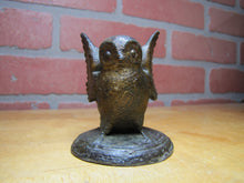 Load image into Gallery viewer, SPREAD WINGED OWL Antique Decorative Arts Cast Metal Match Holder Safe Vesta