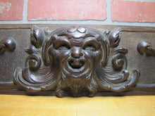 Load image into Gallery viewer, Devil Beast Head Licking Tongue Antique Wooden Carved High Relief Salvage Panel