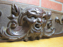 Load image into Gallery viewer, Devil Beast Head Licking Tongue Antique Wooden Carved High Relief Salvage Panel