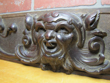 Load image into Gallery viewer, Devil Beast Head Licking Tongue Antique Wooden Carved High Relief Salvage Panel
