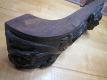 Load image into Gallery viewer, Devil Beast Head Licking Tongue Antique Wooden Carved High Relief Salvage Panel