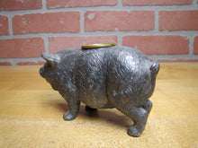 Load image into Gallery viewer, Pig Hog Match Holder Figural Farm Animal Ornate Cast Metal Piggy Toothpick Boar