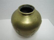 Load image into Gallery viewer, Ducks Swans Old Brass Bulbous Decorative Arts Vase Chinese Asian Marked Signed