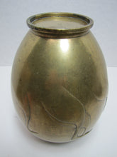 Load image into Gallery viewer, Ducks Swans Old Brass Bulbous Decorative Arts Vase Chinese Asian Marked Signed