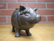 Load image into Gallery viewer, Pig Hog Match Holder Figural Farm Animal Ornate Cast Metal Piggy Toothpick Boar