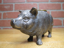 Load image into Gallery viewer, Pig Hog Match Holder Figural Farm Animal Ornate Cast Metal Piggy Toothpick Boar