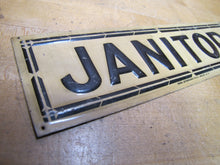 Load image into Gallery viewer, JANITOR Antique Advertising Sign Embossed Tin SAAL STANDARD BROOKLYN NY