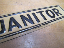 Load image into Gallery viewer, JANITOR Antique Advertising Sign Embossed Tin SAAL STANDARD BROOKLYN NY