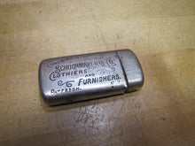 Load image into Gallery viewer, SCHOONMAKER & Co CLOTHIERS & FURNISHERS PATERSON NJ Antique Ad Match Holder Safe