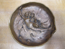 Load image into Gallery viewer, DUNHILL Art Nouveau Nude Beauty Waves Bronze Decorative Arts Tray Cigar Ashtray