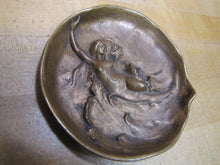 Load image into Gallery viewer, DUNHILL Art Nouveau Nude Beauty Waves Bronze Decorative Arts Tray Cigar Ashtray