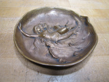Load image into Gallery viewer, DUNHILL Art Nouveau Nude Beauty Waves Bronze Decorative Arts Tray Cigar Ashtray