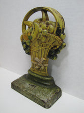 Load image into Gallery viewer, FRUIT BASKET Antique Cast Iron Doorstop Decorative Arts Statue Door Stopper