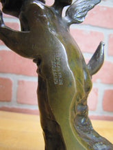Load image into Gallery viewer, CUPID CHERUB GIRL FLOWERS c1912 Bookends GRIFFOUL FOUNDRY NEWARK M PEINLICH SCP