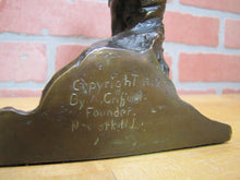 Load image into Gallery viewer, CUPID CHERUB GIRL FLOWERS c1912 Bookends GRIFFOUL FOUNDRY NEWARK M PEINLICH SCP