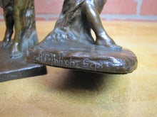 Load image into Gallery viewer, CUPID CHERUB GIRL FLOWERS c1912 Bookends GRIFFOUL FOUNDRY NEWARK M PEINLICH SCP