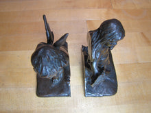 Load image into Gallery viewer, CUPID CHERUB GIRL FLOWERS c1912 Bookends GRIFFOUL FOUNDRY NEWARK M PEINLICH SCP
