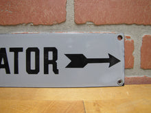 Load image into Gallery viewer, TO ELEVATOR ARROW Original Old Porcelain Sign Gray & Black Industrial Hardware