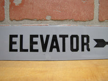 Load image into Gallery viewer, TO ELEVATOR ARROW Original Old Porcelain Sign Gray & Black Industrial Hardware