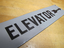 Load image into Gallery viewer, TO ELEVATOR ARROW Original Old Porcelain Sign Gray & Black Industrial Hardware