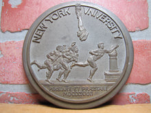 Load image into Gallery viewer, NEW YORK UNIVERSITY Old High Relief Brass Bronze Plaque Nameplate Sign NYU